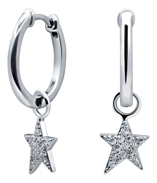 Серебряные серьги с подвесками Silver Wings 021EA104040A-119 с кубическим цирконием