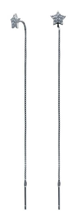 Серебряные серьги продевки Silver Wings 022027910 с кубическим цирконием