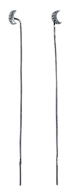 Серебряные серьги продевки Silver Wings 022027919A с кубическим цирконием