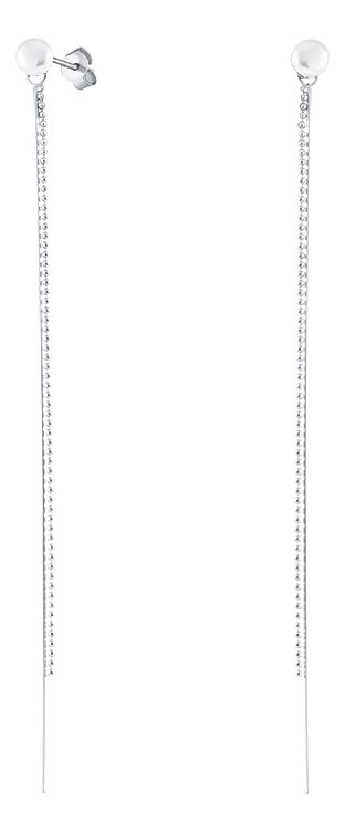 Серебряные длинные серьги Silver Wings 02EA1142A-204 с жемчугом