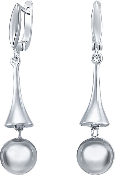 Серебряные серьги шарики с подвесками Silver Wings 02FYE9556-113