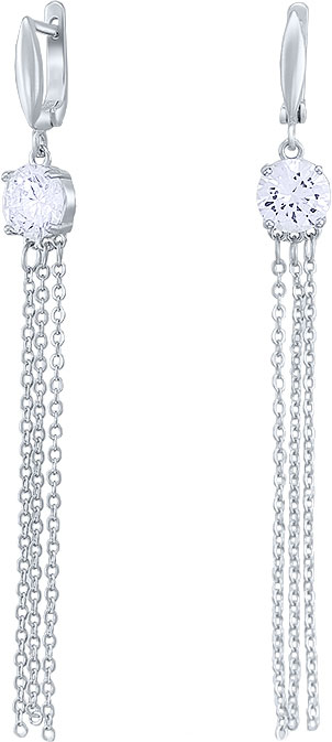 Длинные серебряные серьги с подвесками Silver Wings 02FYE9902-113 с кубическим цирконием