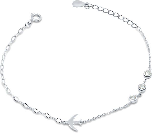 Серебряный браслет с подвесками Silver Wings 04DD20032211-145 с кубическим цирконием