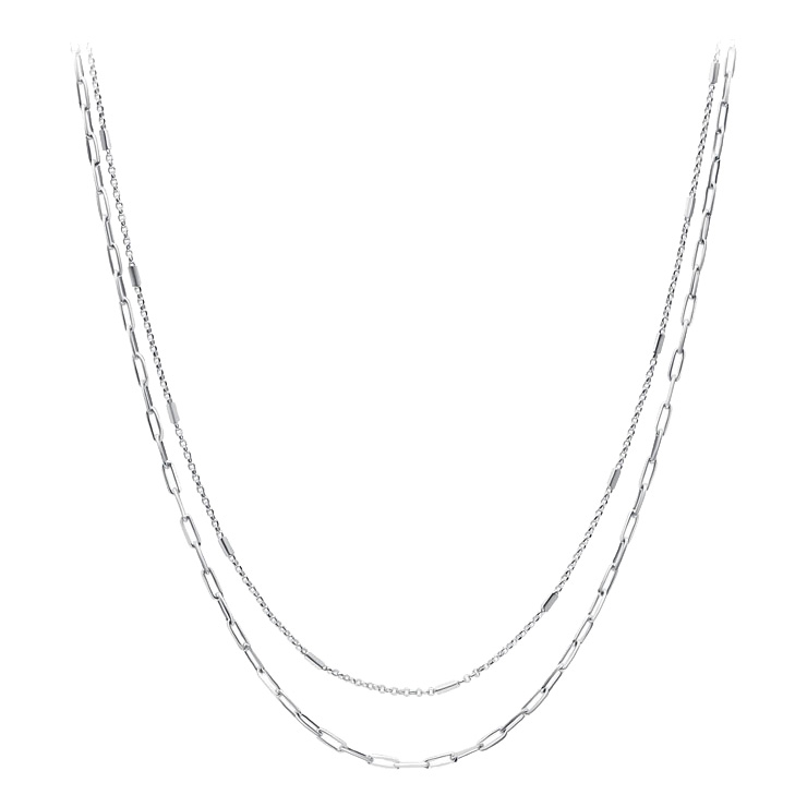 Серебряное многослойное колье цепь Silver Wings 051273977