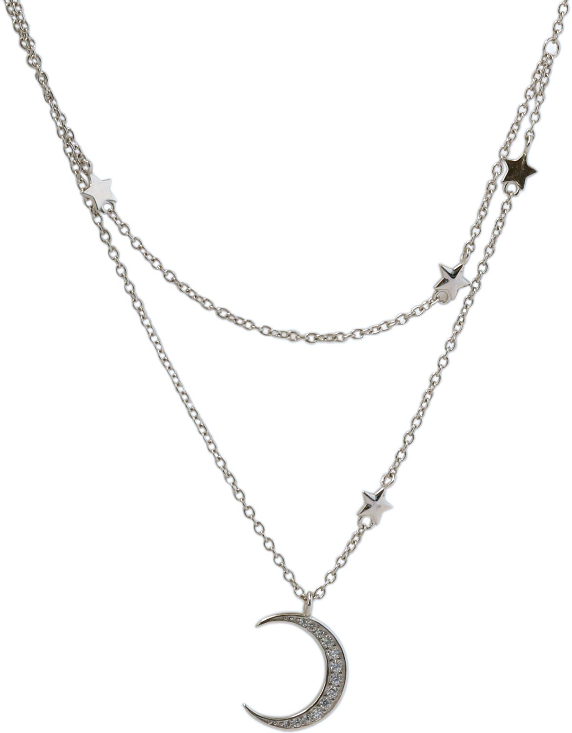 Серебряное колье с подвеской ''Лунница'' Silver Wings 052022979A с кубическим цирконием