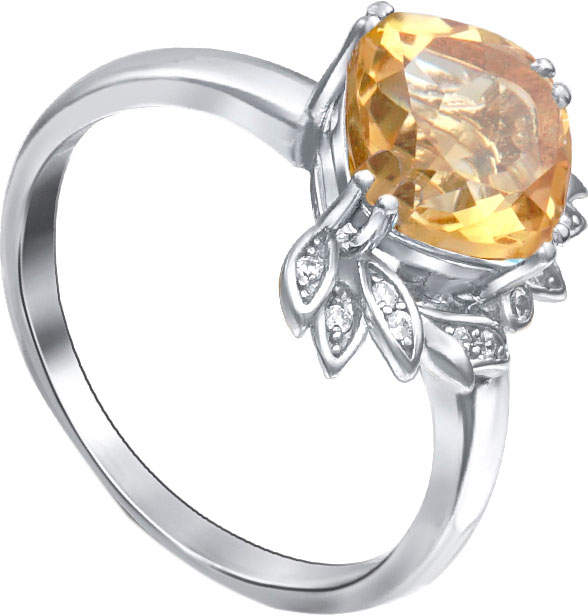 Серебряное кольцо Silver Wings 21KNYS1477-155 с цитрином, кубическим цирконием