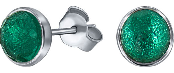 Серебряные серьги пусеты-гвоздики Silver Wings 220017-263W-184 c кубическим цирконием