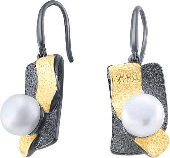 Серебряные серьги с подвесками Silver Wings 22EA1823GP-204 с жемчугом