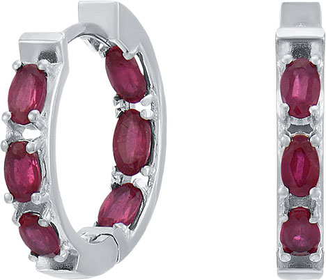 Серебряные серьги-конго Silver Wings 22KNYS1500-155-rubin c рубином