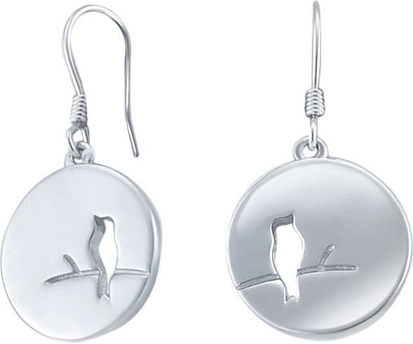 Серебряные серьги круглые с подвесками Silver Wings 22OZSE224A-206