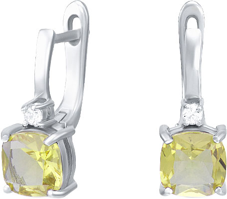 Серебряные серьги Silver Wings 22VSEFA01649-19 с султанитами, кубическим цирконием