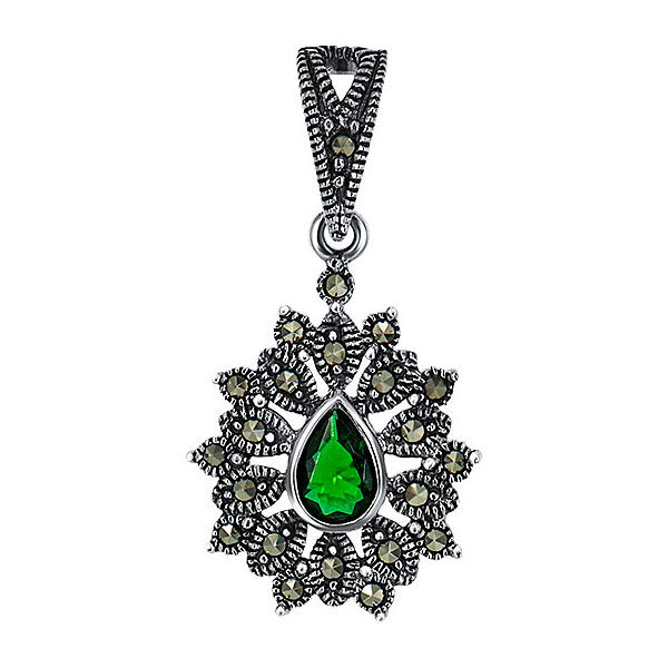 Серебряный кулон Silver Wings 230033-267E-39 с марказитами, кубическим цирконием