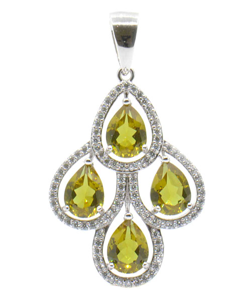 Серебряный кулон Silver Wings 230041-32-197 с султанитами, кубическим цирконием
