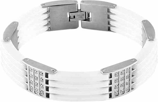 Стальной жесткий Браслет SJW CB008 с цирконами