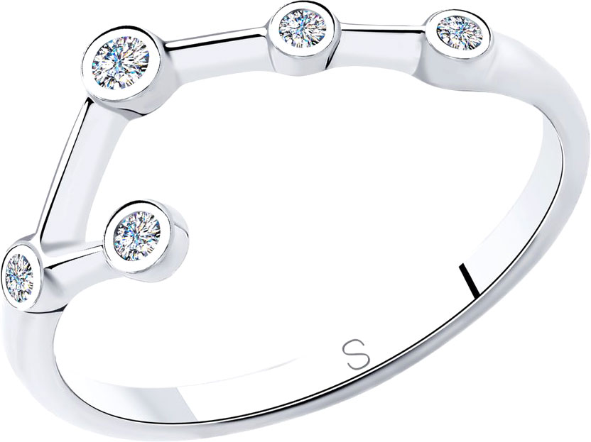 Серебряное кольцо ''Созвездие'' SKLV 94013058 с фианитами