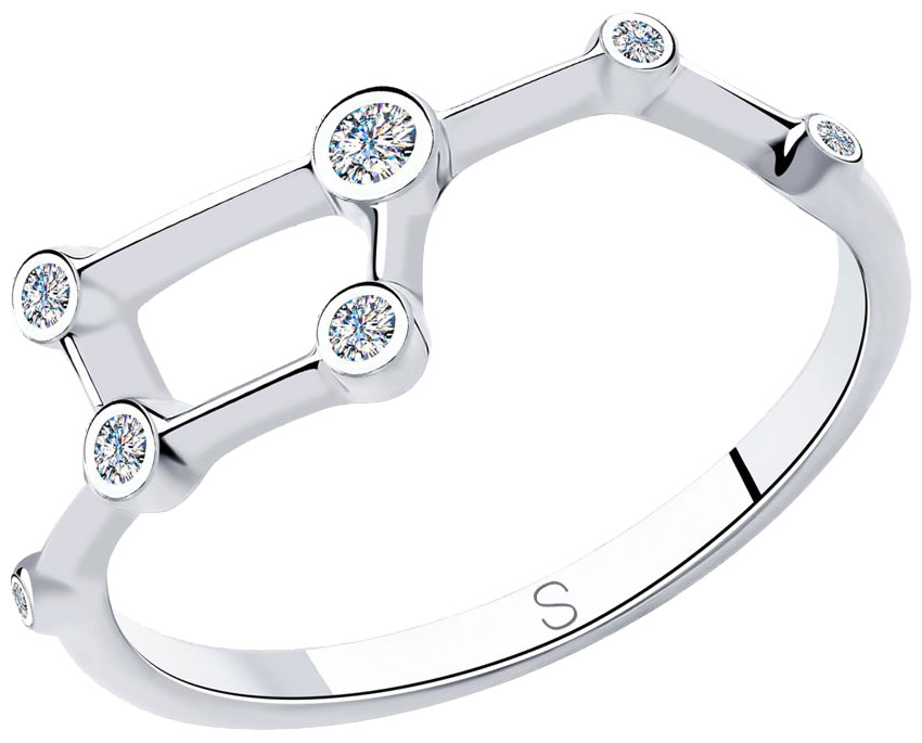 Серебряное кольцо ''Созвездие'' SKLV 94013060 с фианитами