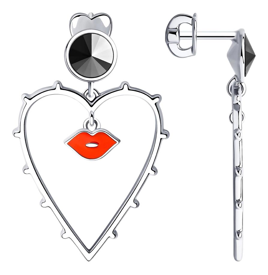 Серебряные серьги с подвесками SKLV 94024757 с кристаллами Swarovski