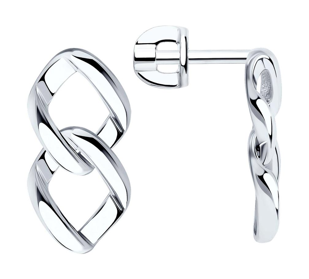Серебряные серьги пусеты-гвоздики SKLV 94025687