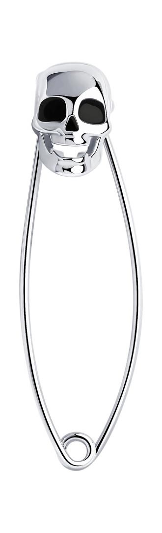 Серебряная брошь булавка ''Череп'' SKLV 94040203