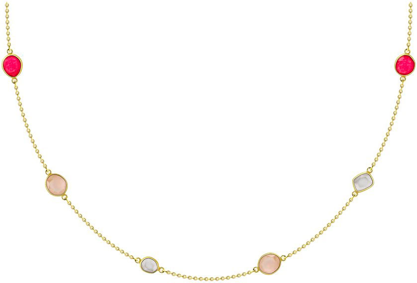 Серебряное колье SKLV 94074625 с кристаллами Swarovski, кварцем, жадеитом