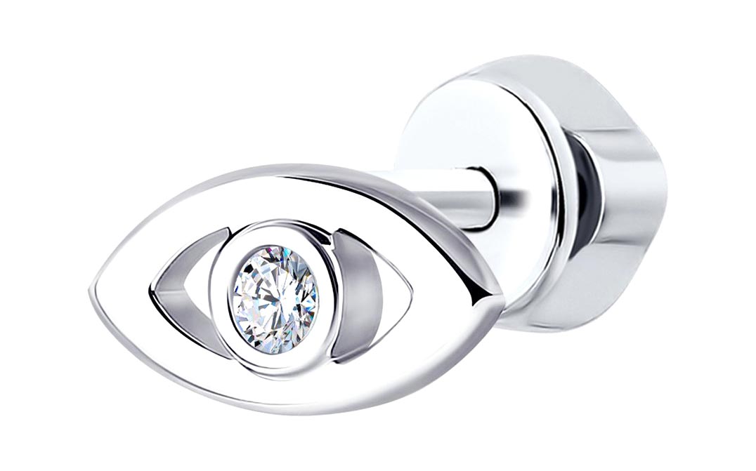 Серебряная одиночная серьга SKLV 94170143 с фианитом