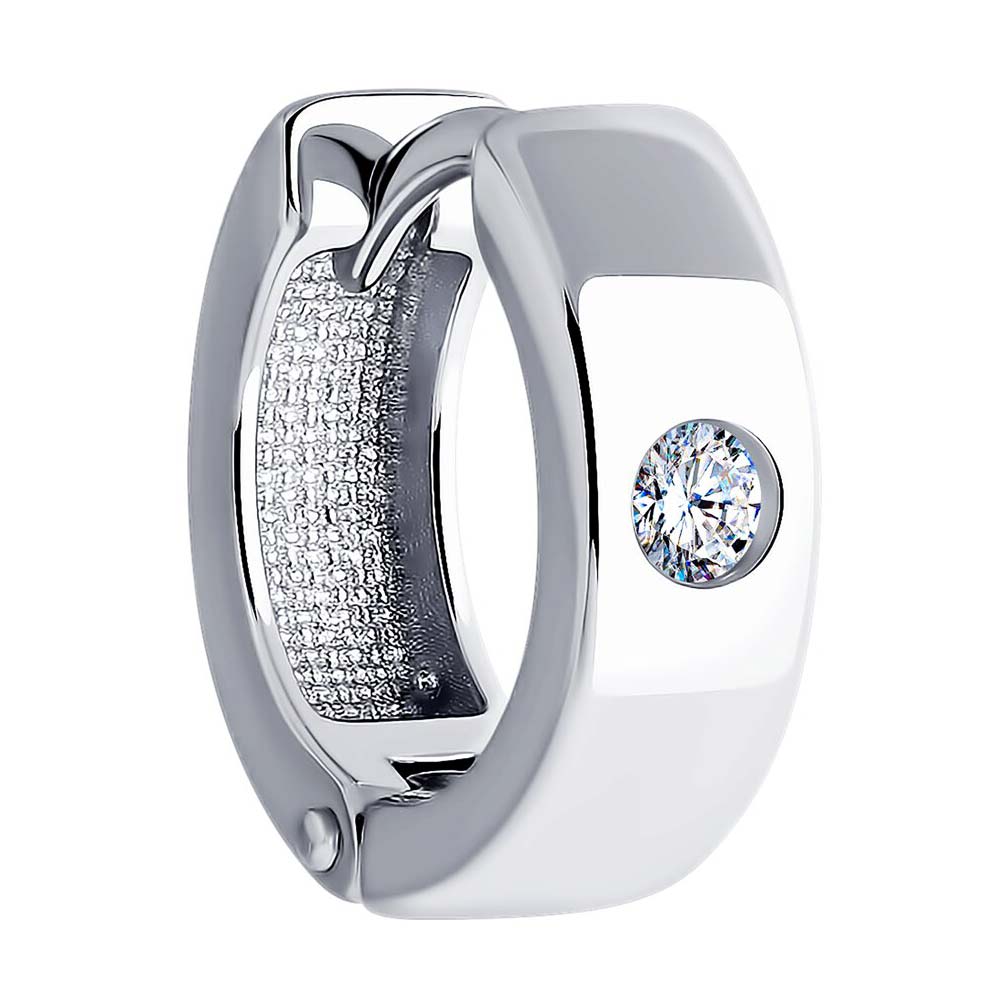 Серебряная одиночная серьга SKLV 94170292 с фианитом