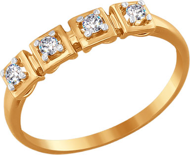 Золотое кольцо SOKOLOV 016541 с фианитами