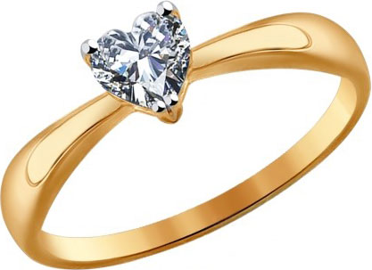 Золотое помолвочное кольцо SOKOLOV 016949_s с фианитом