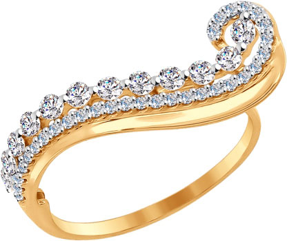 Золотое кольцо SOKOLOV 017079 с фианитами