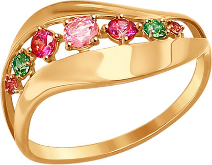 Золотое кольцо SOKOLOV 017298 с фианитами