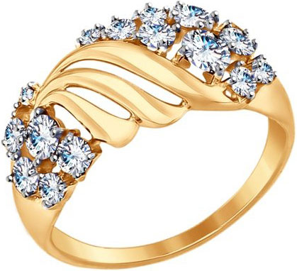 Золотое кольцо SOKOLOV 017404 с фианитами