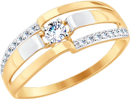 Золотое кольцо SOKOLOV 017647 c фианитами