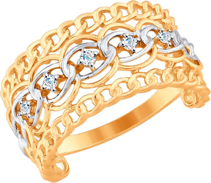 Золотое кольцо SOKOLOV 017657 с фианитами