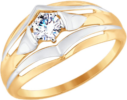 Золотое кольцо SOKOLOV 017730 с фианитом