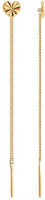 Золотые серьги продевки SOKOLOV 020603