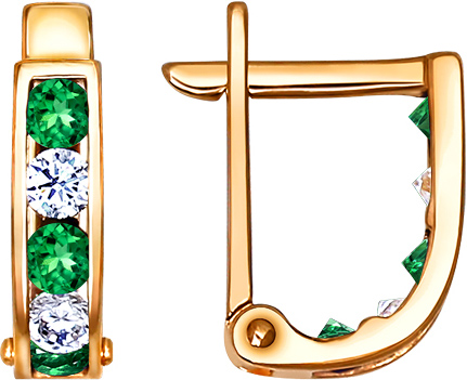 Детские золотые серьги SOKOLOV 021867 с фианитами