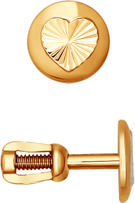 Золотые серьги-пусеты (гвоздики) SOKOLOV 022361