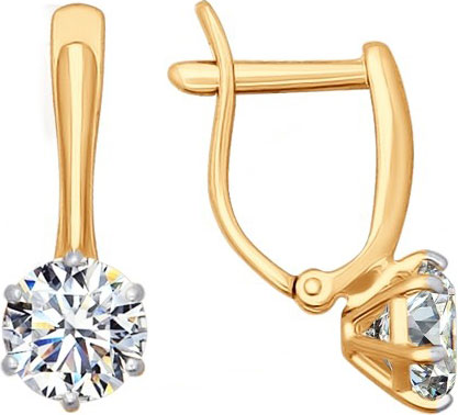 Золотые серьги SOKOLOV 026703 с фианитами