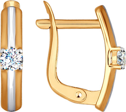 Золотые серьги SOKOLOV 027139 с фианитами