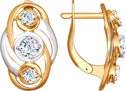 Золотые серьги SOKOLOV 027179 с фианитами