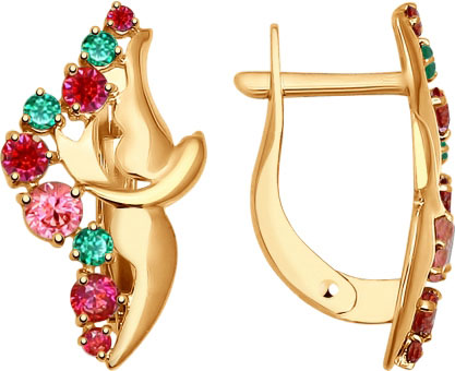 Золотые серьги SOKOLOV 027365 с фианитами