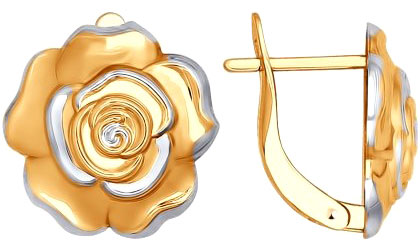Купить Золотые Серьги Роза