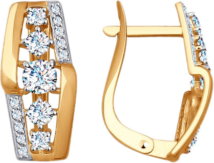 Золотые серьги SOKOLOV 027701 с фианитами