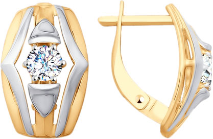 Золотые серьги SOKOLOV 027713 с фианитами