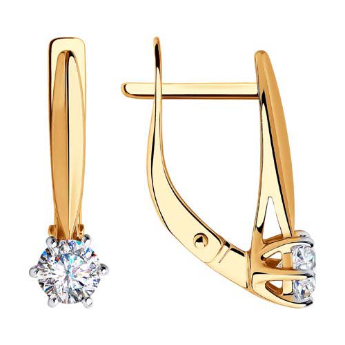 Золотые серьги SOKOLOV 028317_s c фианитом