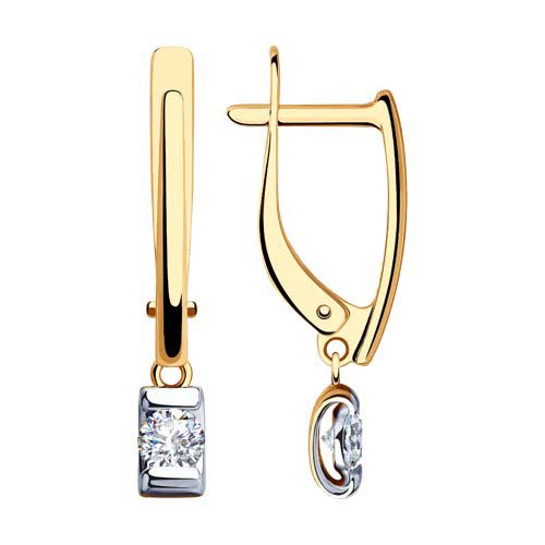 Золотые серьги SOKOLOV 028470_s c фианитом