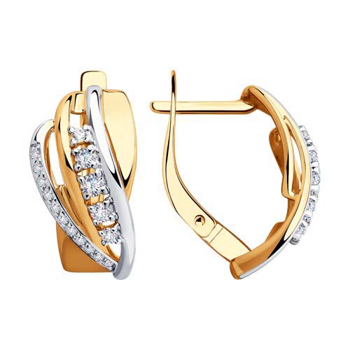 Золотые серьги SOKOLOV 028515_s c фианитом