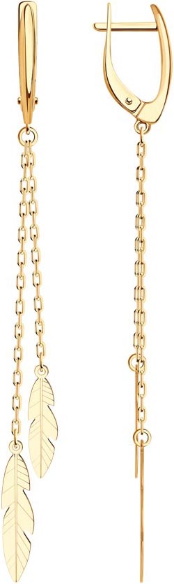 Золотые длинные серьги с подвесками SOKOLOV 029194