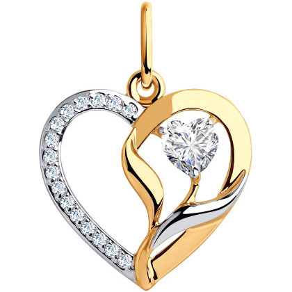 Золотая подвеска SOKOLOV 035602 с фианитами