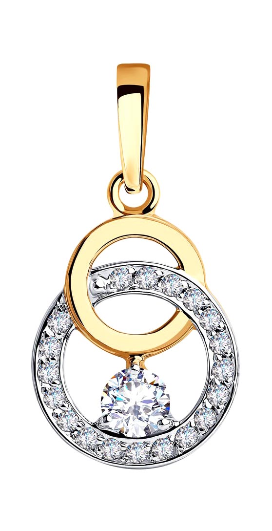Золотая подвеска SOKOLOV 035664 с фианитами